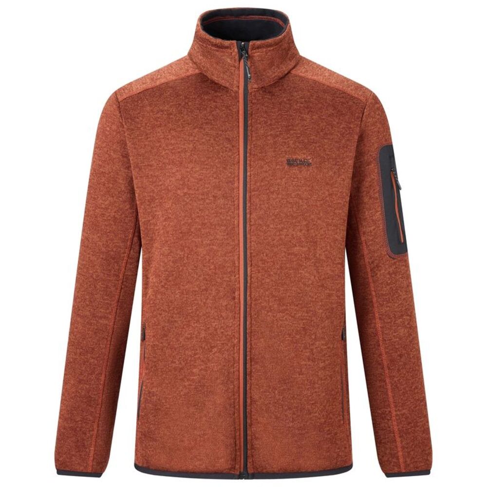 Regatta Mens Newhill Marl Full Zip Fleece Jacket / Burnt Henna